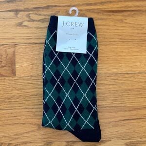 J. Crew Green and Navy Argyle Trouser Socks